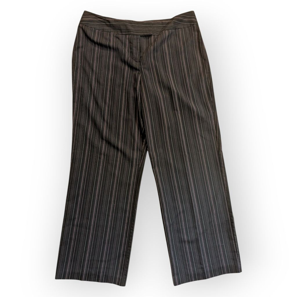 Classic Black Pinstripe Wide-Leg Pants